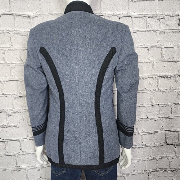Vintage Hartmarx Blue Wool Band/Cosplay Jacket, Men's Small - Picture 4 of 11